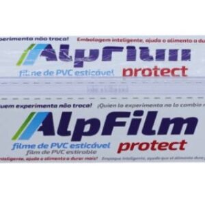 Filme PVC 270mm 100 metros Alpfilm cartucho com corte fácil para alimentos
